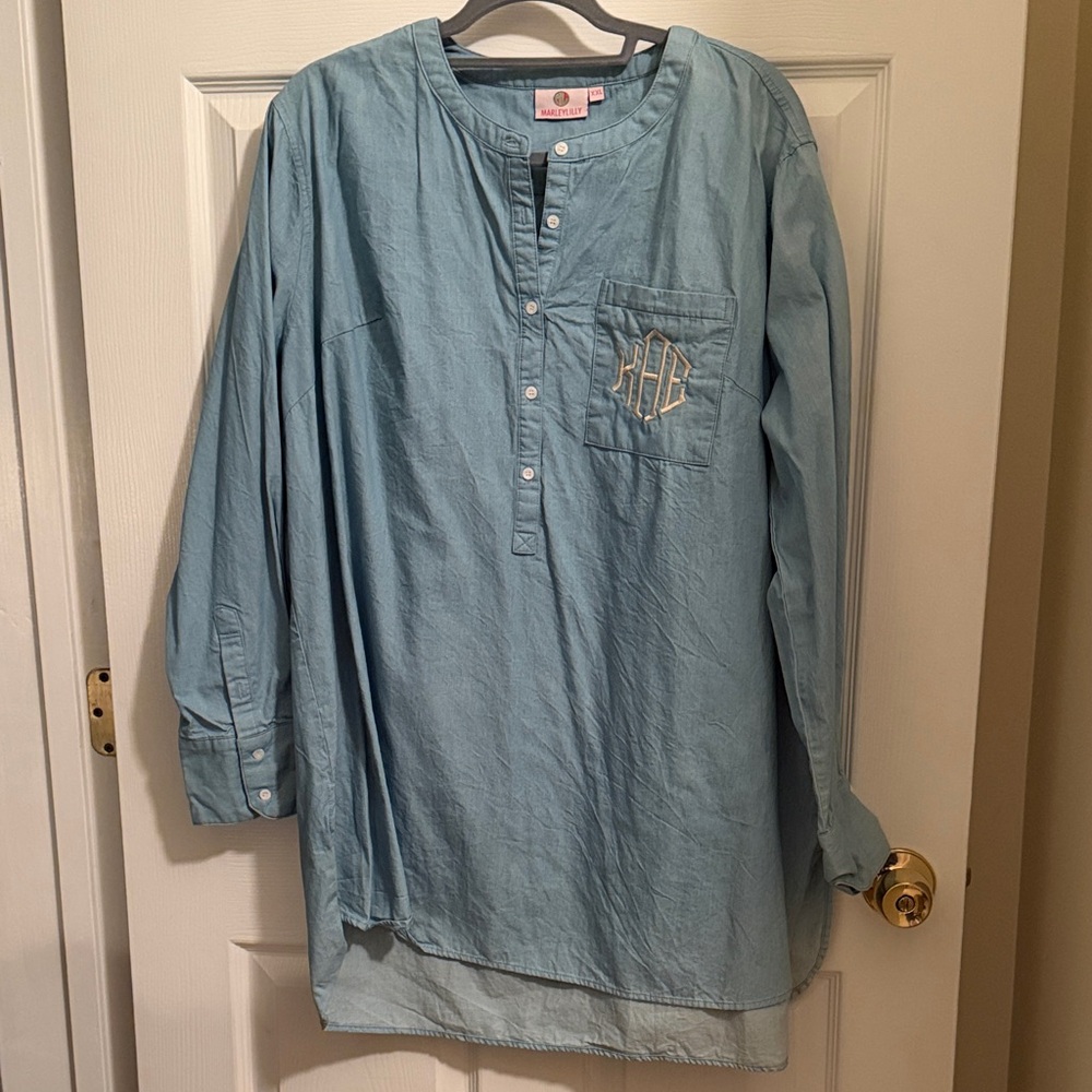Casual Light Blue Tunic Top